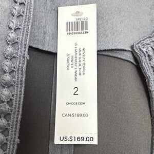 Chico's Light Gray Faux Suede Jacket